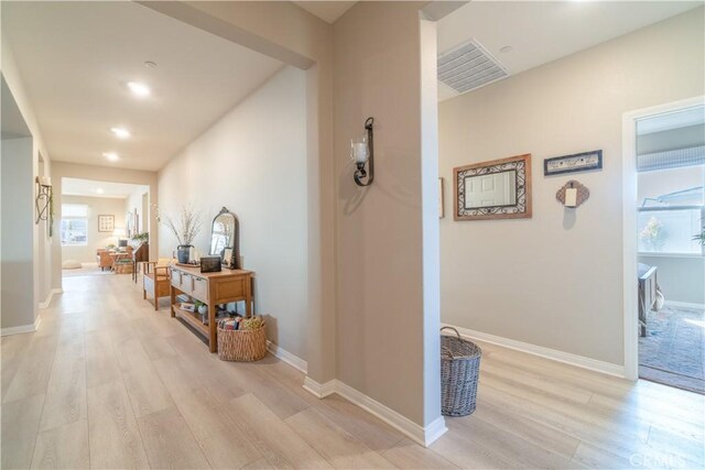 hallway featuring light hardwood / wood-style floors