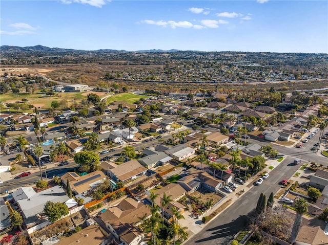 bird's eye view featuring a mountain view