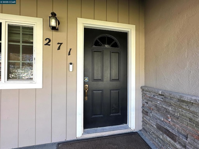 view of doorway to property