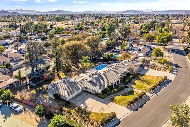 aerial view featuring a mountain view