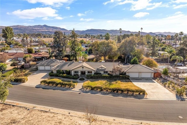 aerial view featuring a mountain view