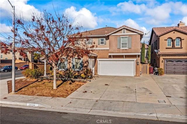 view of front of home with a garage