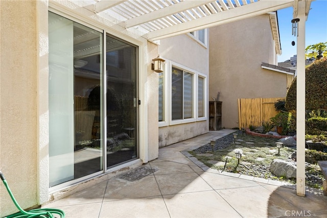 view of patio with a pergola