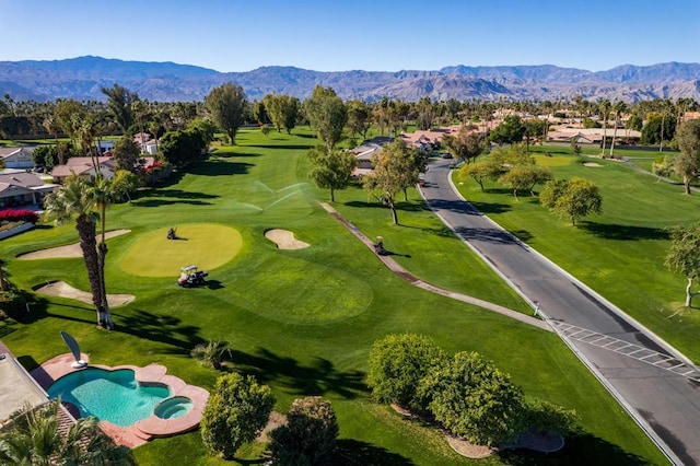 bird's eye view featuring a mountain view