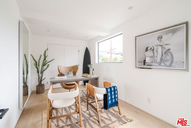 sitting room featuring light wood-type flooring