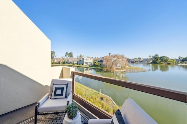 balcony with a water view