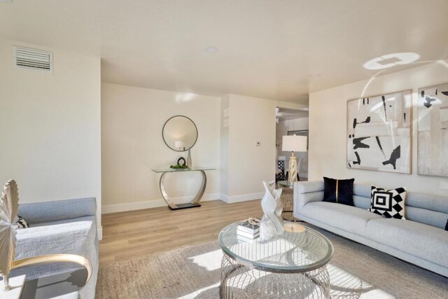 living room featuring light hardwood / wood-style floors