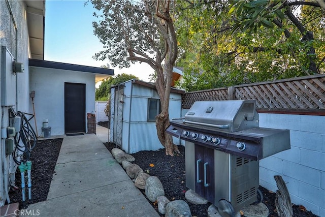 view of patio / terrace featuring area for grilling