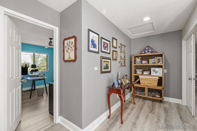 hallway featuring light hardwood / wood-style floors