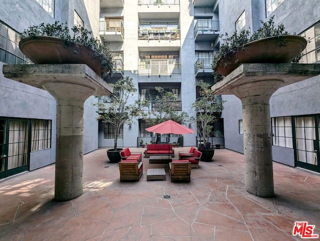 view of patio featuring an outdoor hangout area