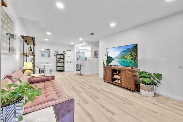 living room featuring light hardwood / wood-style floors