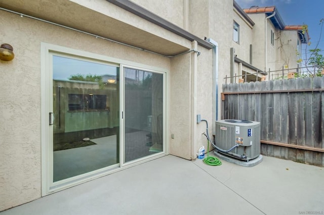 view of patio featuring central air condition unit