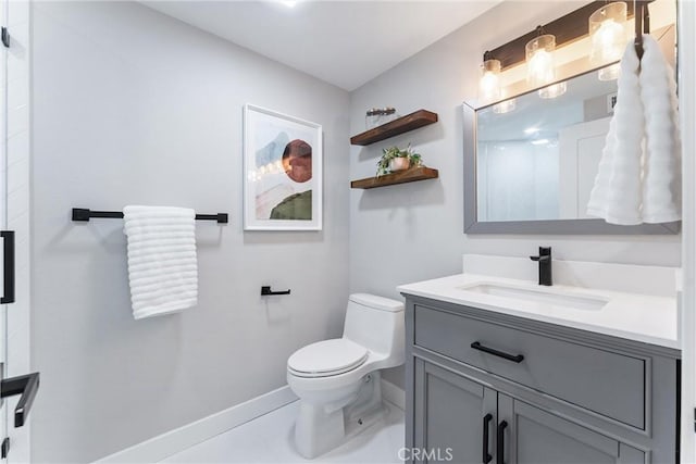 bathroom with toilet and vanity