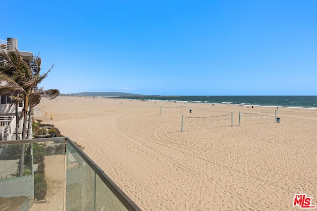 view of water feature featuring a view of the beach