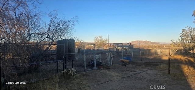 view of yard featuring a mountain view