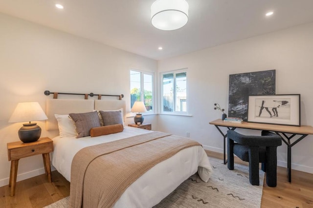 bedroom featuring light hardwood / wood-style floors