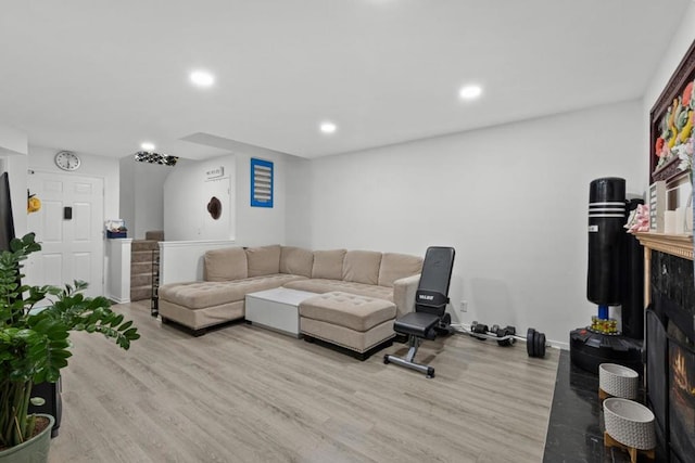 living room featuring light hardwood / wood-style floors