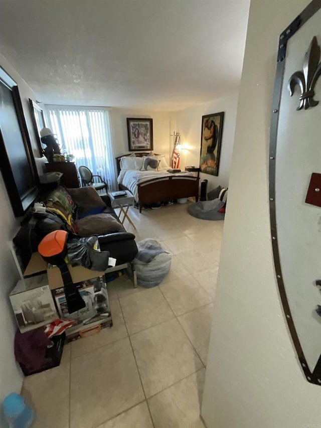 view of tiled living room