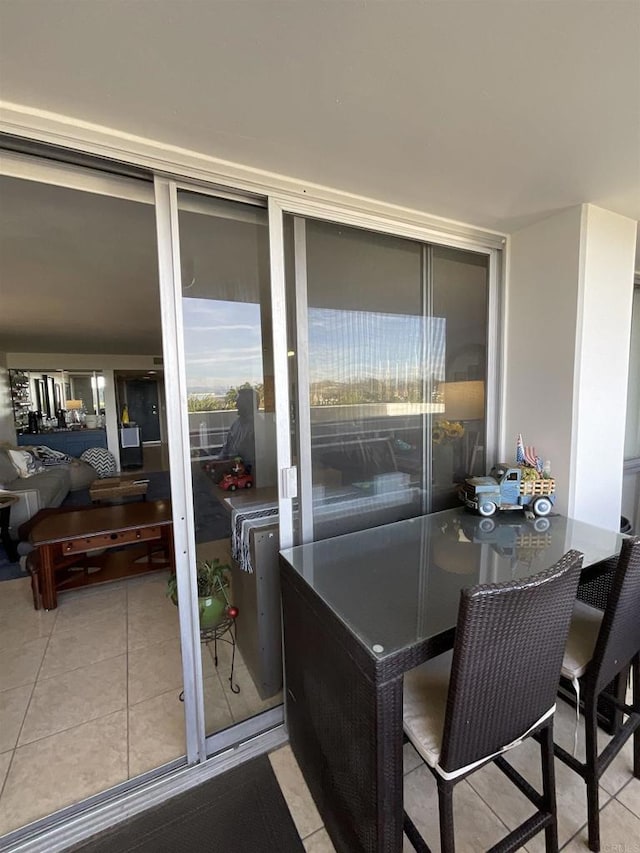 view of tiled dining space