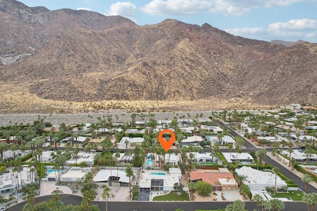 drone / aerial view with a mountain view