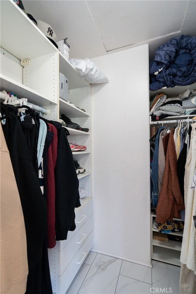 view of walk in closet