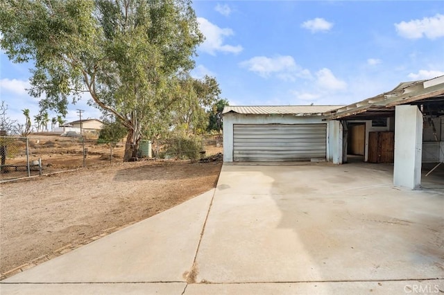 view of garage