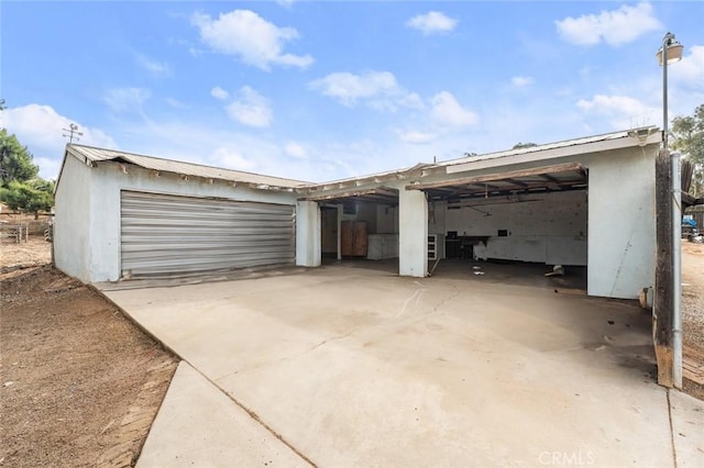 view of garage