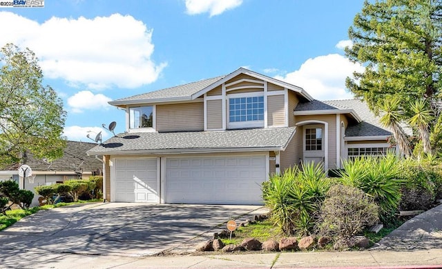 view of front of house with a garage