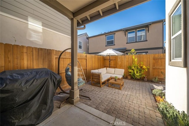 view of patio / terrace featuring outdoor lounge area