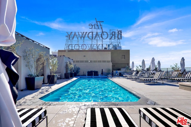 view of pool with a patio area