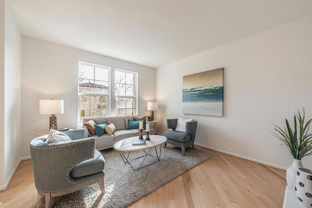 living room featuring light hardwood / wood-style floors