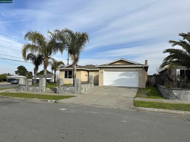 view of front facade with a garage