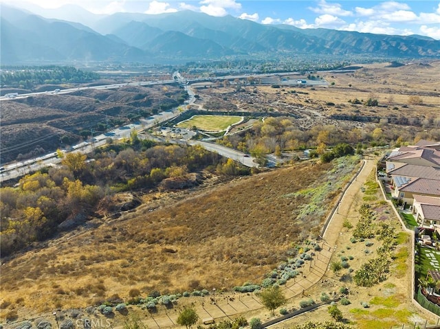 bird's eye view featuring a mountain view