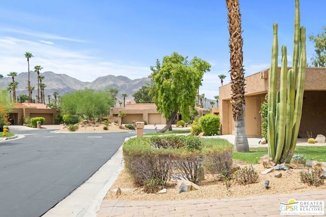 exterior space featuring a mountain view