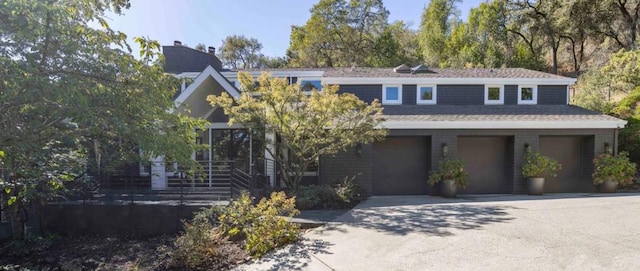 view of front of home with a garage