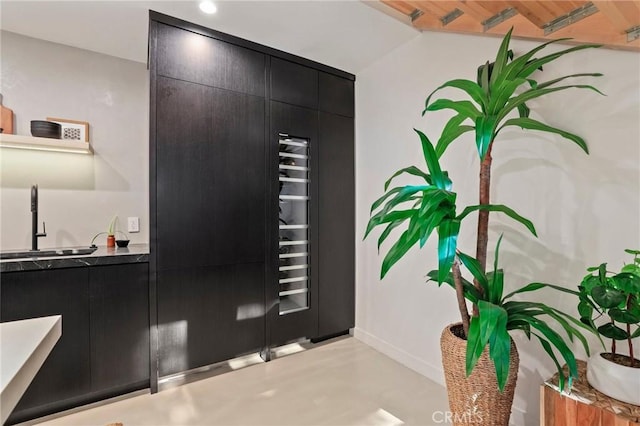 interior details featuring concrete floors and sink