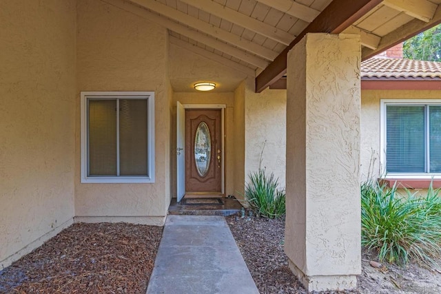 view of doorway to property