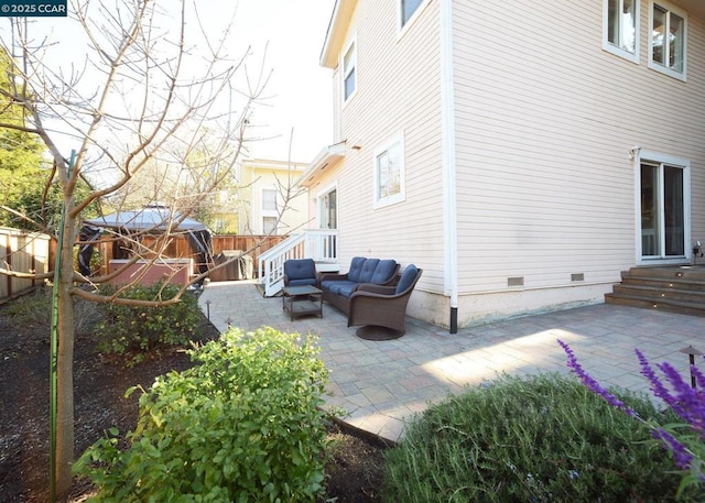 exterior space with outdoor lounge area