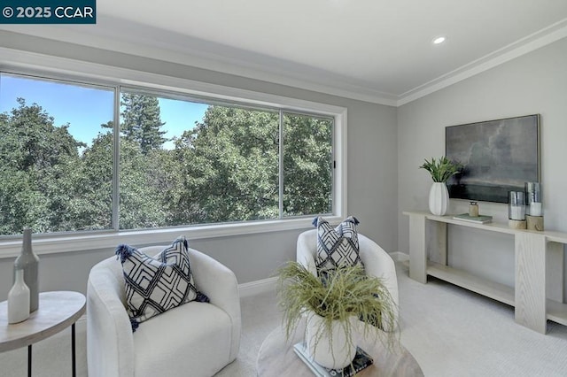 interior space featuring ornamental molding