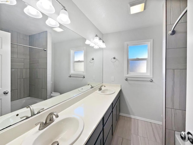 bathroom with toilet and vanity