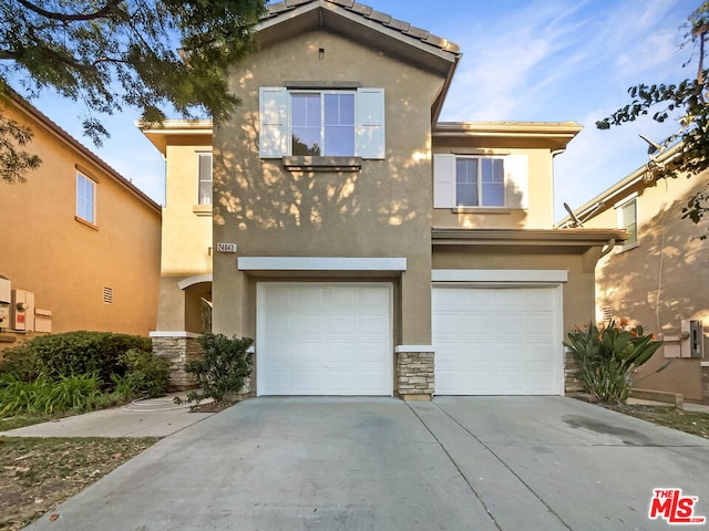 view of front of house with a garage