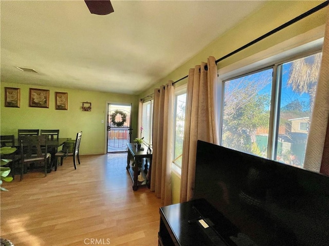 living room featuring light hardwood / wood-style flooring