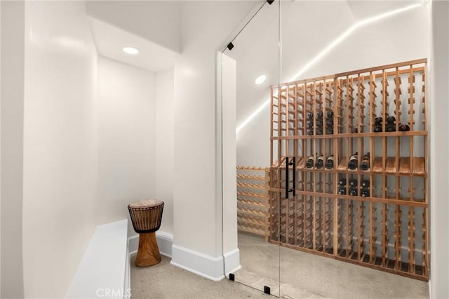 view of wine cellar