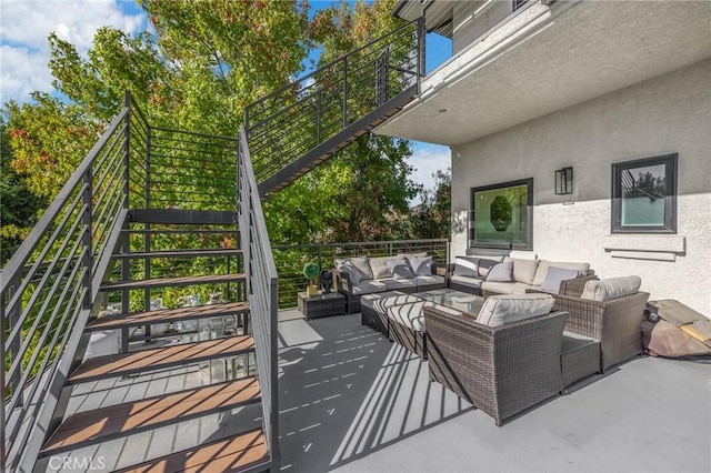 view of patio featuring an outdoor hangout area