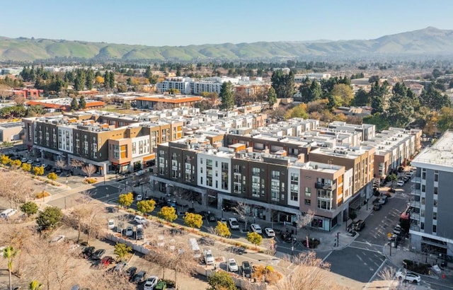 bird's eye view with a mountain view