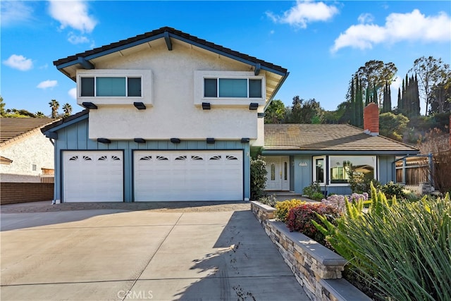 view of front of property featuring a garage