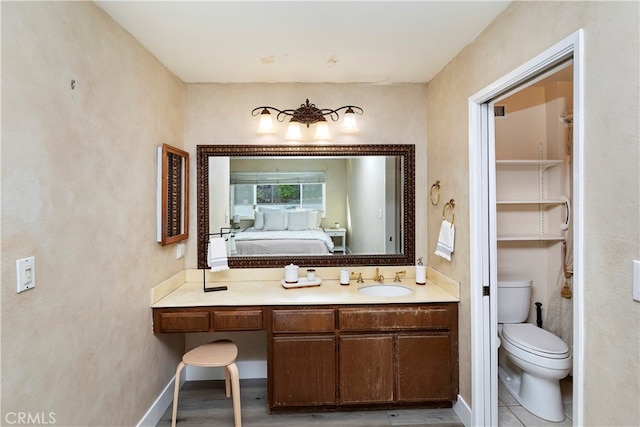 bathroom with toilet and vanity