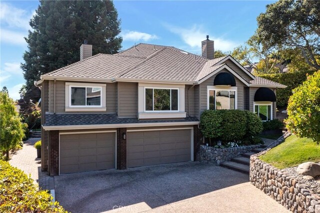 view of front of house with a garage