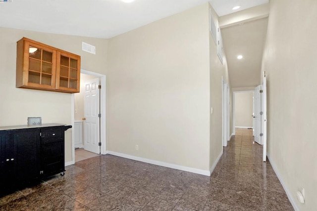 kitchen with vaulted ceiling