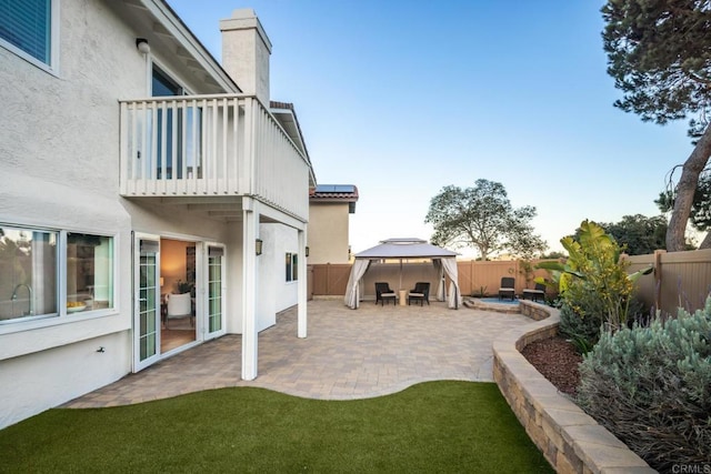 view of yard with a patio area and a gazebo